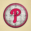 Philadelphia Phillies 12in Art Glass Clock MLB Baseball Fan Shop Sports Team Merchandise