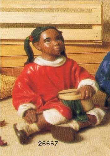 African American Girl With Hat Box