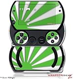 PSPgo Skin and Screen Protector Kit - Rising Sun Japanese Flag Green fits S ....