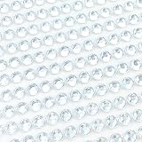 Finov 1400 Pieces of 5mm Self Adhesive Rhinestone Strips Round Stick on Gems (Clear)
