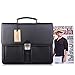 Jack&Chris Mens New PU Leather Briefcase Messenger Bag Laptop Bag, MBYX015 (Strap/Key/Lock)