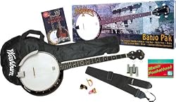 Washburn Banjo Starter Kit (Gig bag, Strap, Picks, Pitch Pipe)