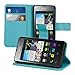kwmobile Elegant synthetic leather case for the Huawei Ascend Y300 with magnetic fastener and stand function in light blue