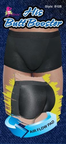 Men's Padded Butt Booster Booty Enhancer Molded Pad Boyshort Brief for Men S -2x