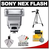 Sony Alpha HVL-F20S Flash with Tripod + Cleaning & Accessory Kit for Sony N ....