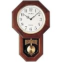 Seth Thomas Reginald Stained White Dial Brown Oak Finish and Wooden Case with Chime Pendulum Wall Clock