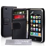 Apple iPhone 3 / 3G / 3GS Case PU Leather Wallet Flip Cover With Screen Protector & Polishing Cloth