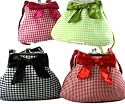 Bewitched Accessories Small Gingham check Occasion Bag With Satin Bow Detail