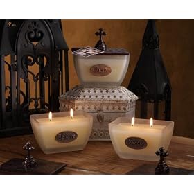 3 Large Inspirational Frosted Glass and Cross Lid Scented Candles by CC Home Furnishings