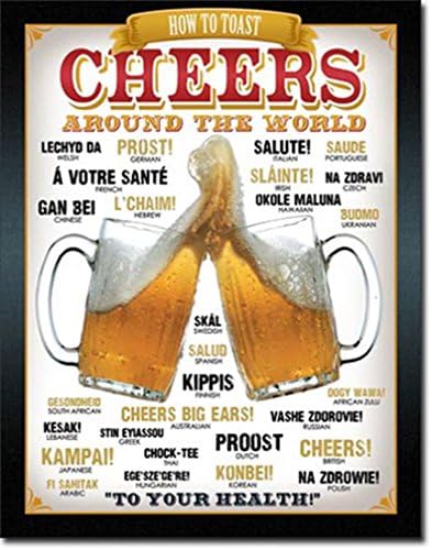 Cheers Around the World Tin Sign