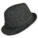 51yuykP941L. AA75  GLITTERY TWEED RHINESTONE BUCKLE STINGY BRIM FEDORA HAT