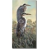 Graceful Herons by Robert Binks - Artwork On Tile Ceramic Mural 36 x 18 Wall Shower... by Artwork On Tile