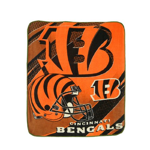 NFL Cincinnati Bengals Super Soft Plush Thermal Blanket / Fleece Couch Throw - Orange & Black