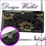 「華やかな刺繍調デザイン☆花柄長財布レディース★ローズピンクfa-174」の画像