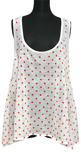 (フライイングトメイト) Flying Tomatoドット柄ニットタンクトップ