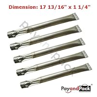 PayandPack 17 13/16' x 1 1/4' MBP 15201 Universal BBQ Gas Grill Replacement Straight Stainless Steel Pipe Tube Burner for Perfect Flame, Lowes Model Grills