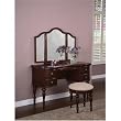 Vanity with Mirror and Bench Set in Cherry Finish By Powell Furniture