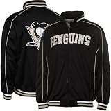NHL Pittsburgh Penguins Black Spotlight Full Zip Track Jacket (X-Large)