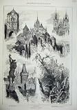 1876 PRAGUE POWDER TOWER KARL'S BRIDGE TEYNKIRCHE JEWS