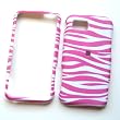 Samsung Eternity A867 AT&T Rubberized Snap On Protector Hard Case White & Pink Zebra