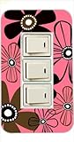 3ヶ口用 3口用 タイプ コンセント スイッチ カバー ジャケット ca612-1 花柄 レトロ ポップ フラワー カスタムカバー 交換用 3穴用 2穴用