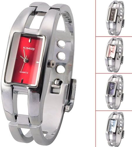 5 Colors KIMIO Quartz Lady's Steel Band Bracelet Wrist Watch-Pink