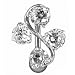 Bauchnabel Piercing Schmuck mit 4 Kristallen Material Chirurgenstahl Farbe Clear