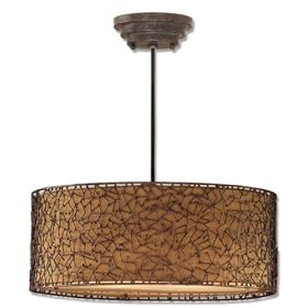 Uttermost 21153 Brandon 3 -Light Hanging Shade, Rustico Finish by Uttermost