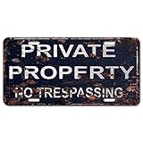 PRIVATE PROPERTY No Trespassing Sign Chic Wood Vintage Rustic Sign Digital Printed