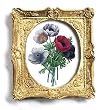 Anemone Simplex - Gold Frame Magnet with pop-out easel (2-3/4" x 2-1/2")