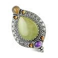 Carolyn Pollack Sterling Silver Green Turquoise, Amethyst and Citrine Enhancer