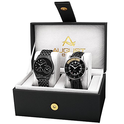 August Steiner Men s AS8199BK Quartz Movement Watches (Set of Two)
