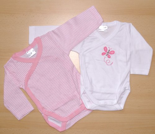 2 Baby Body Wickelbody rot wei� 62 Langer Arm