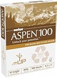 Aspen 100% Recycled Copy Fax Laser Inkjet Printer Paper, 8 1/2" x 11" Letter Size, 92 Bright White, 20  lb., Ream, 500 Total Sheets (054922)