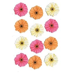Pink Orange Cream Zinnia Stickers