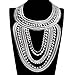 Jerollin Fashion Tribal Multi Silver Tone Snake Flat Pendant Choker Statement Bib Necklace