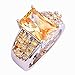Psiroy 925 Sterling Silver Stunning Created Gorgeous Women's 9mm*11mm Emerald Cut Morganite Filled Ring