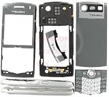 -Gray AT&T RIM Blackberry Pearl 8110 8120 OEM Original Full Housing with Lens Trackball Keypay Plus T6 Screw Driver and Opener Tool Kit