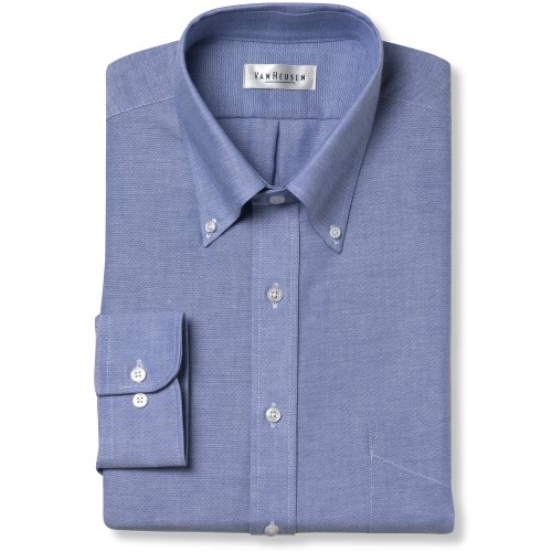 Van Heusen Wrinkle Free Oxford Solid- Button Down Collar