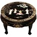 Handmade 30" Chinese Black Lacquer Coffee Table With Mother of Pearl & Jade - Four Beauties Design