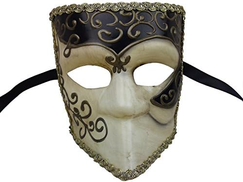 Nati Men's Bauta Masquerade Mask Color Black