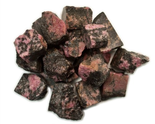 Hypnotic Gems Materials: 1 lb Bulk Rough Rhodonite Stones from Madagascar - Raw Natural Crystals for Cabbing, Cutting, Lapidary, Tumbling, Polishing, Wire Wrapping, Wicca and Reiki Crystal Healing