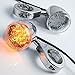 2pcs 20 LED Chrome Front Rear Turn Signal Light 41mm Fork Clamp Custom Bike Motorcycle Cruiser Chopper Touring