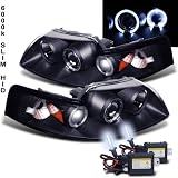 6000K Slim Xenon HID Kit+99-04 Ford Mustang Halo LED Projector Head Lights (View... by AUTOVISIONPRO