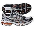Men's Asics Gel Kayano XV Running Shoe - White/Lightning/Orange (8)