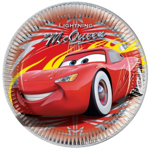 Imagen principal de Cars - Paquete de 8 platos de cartón para fiesta, 23 cm