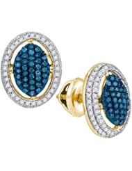 0.55CTW BLUE DIAMOND MICRO-PAVE EARRING