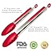 ★Premium★ Kitchen Cooking Silicone Tongs Set (Red, 9 & 12-inch) + Silicone Spatula (Red, 11-inch)