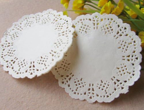 4.5 Inch White Round Hollow Lace Paper Pad Cakes Biscuits Pad Of Paper Disposable Paper Pad doilies (200Pcs)