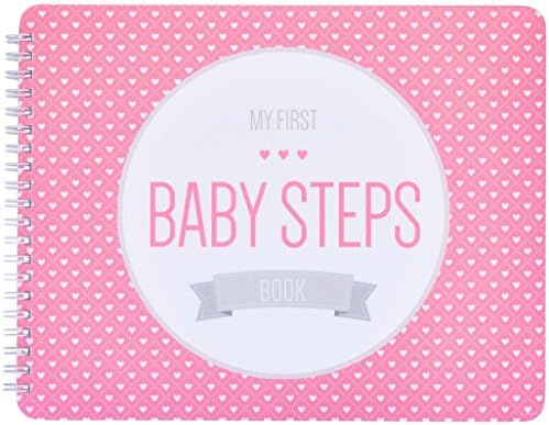 NEW! Baby First Year Memory Book. Pretty In Pink "Modernista"(TM), Poly Cover Hand Made. Memory keeper record book and journal for Boy or Girl. 7.5x9.5" - Best Shower Gift!